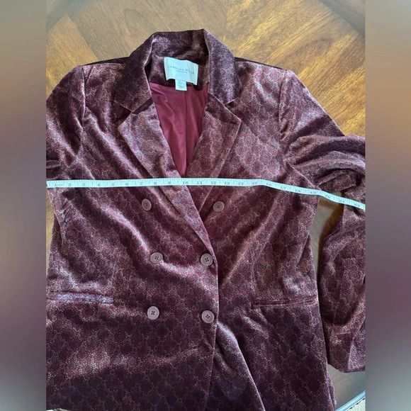 Carolina Belle Montreal Women's Velvet Doublebreasted Lush Retro Blazer Jacket L - Picture 3 of 13